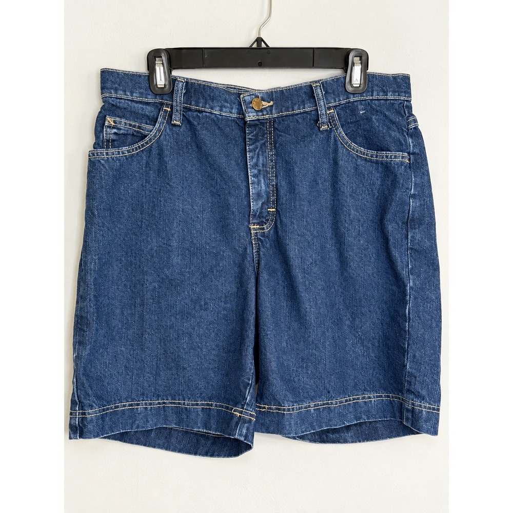 Riders by Lee Womens Dark Wash Denim Shorts High Waisted Cotton 12 M 146K806